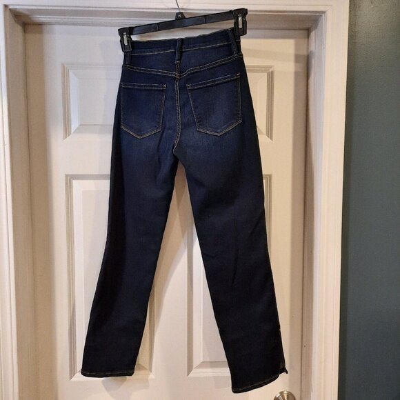 Frame Jeans Womens 25 Le Sylvie Slender Straight Ankle High Rise Side Split Hem‎ - Picture 2 of 13